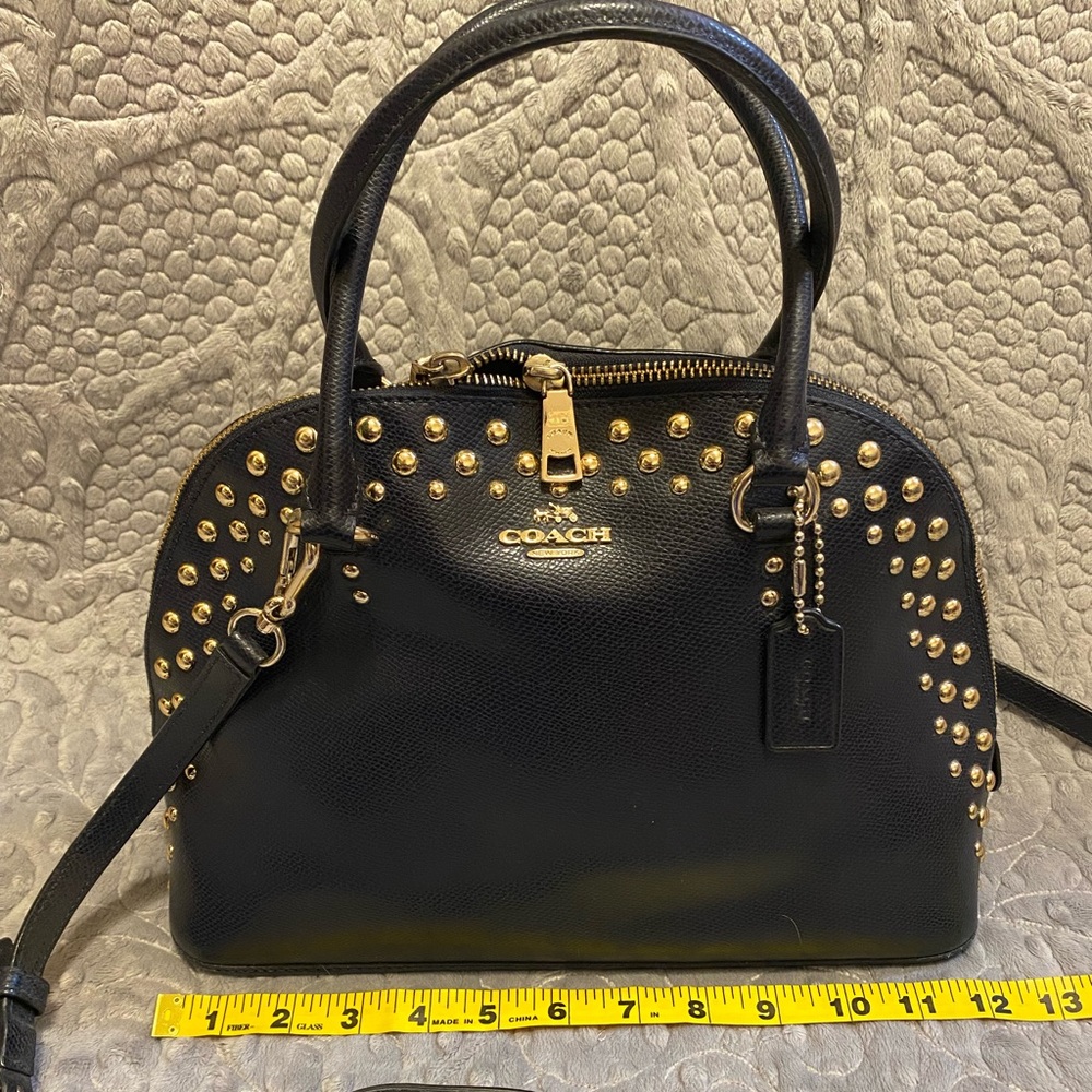 Studded Dark Navy Coach Purse